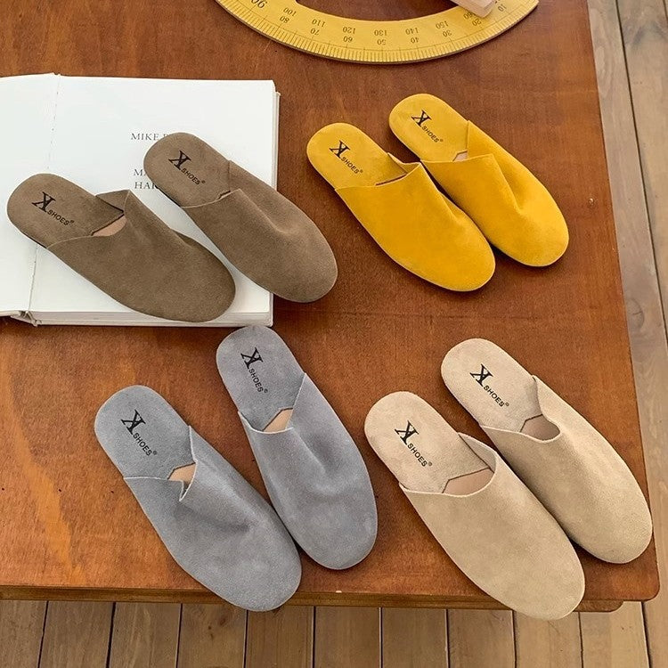 Damen Komfortable Slipper aus hochwertigem Wildleder Drune