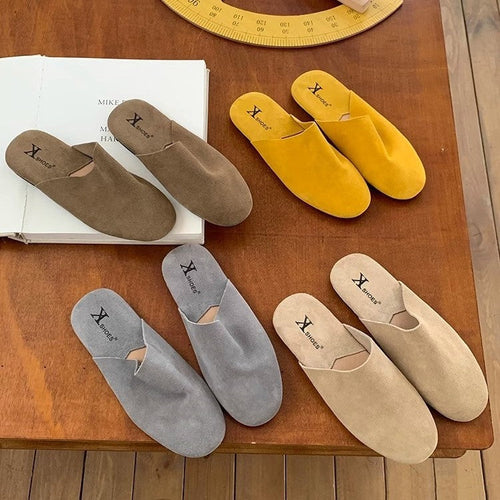 Damen Komfortable Slipper aus hochwertigem Wildleder Drune
