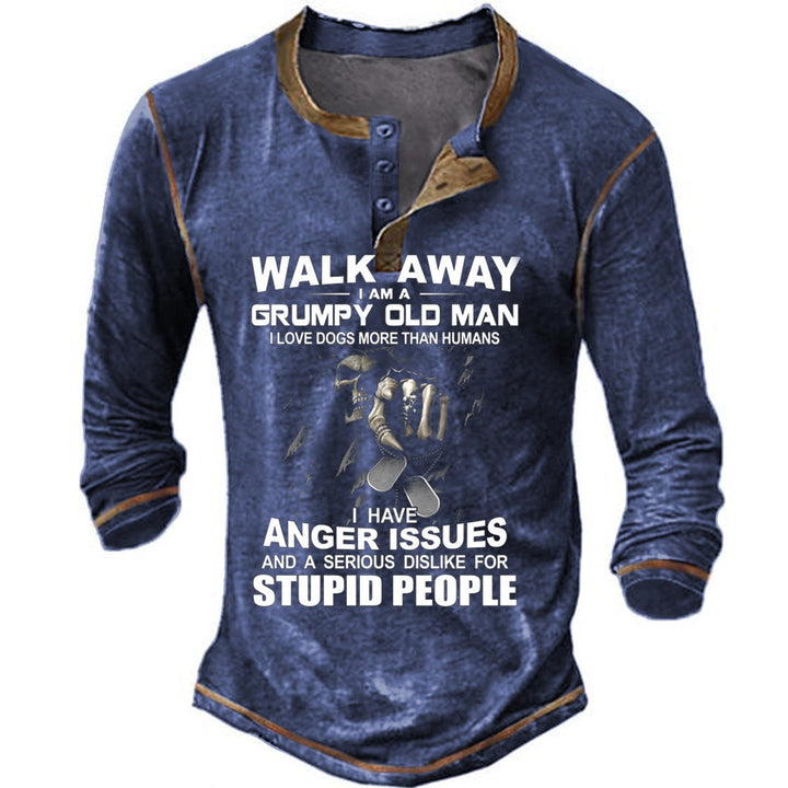Herren Langarmshirt mit originellem Spruchdesign Drune
