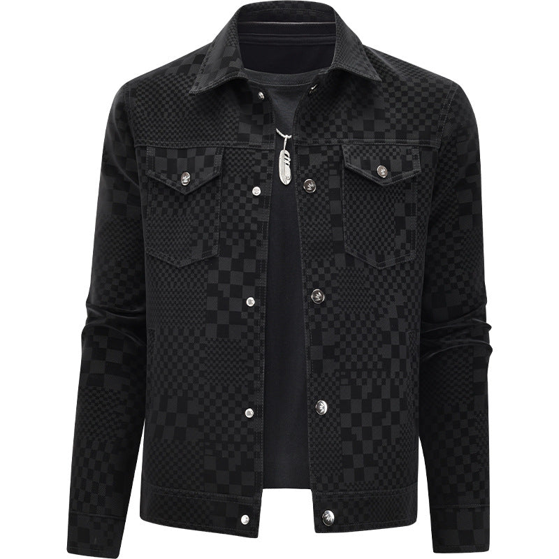 Herren Modische Steppjacke mit einzigartigem Karomuster Drune