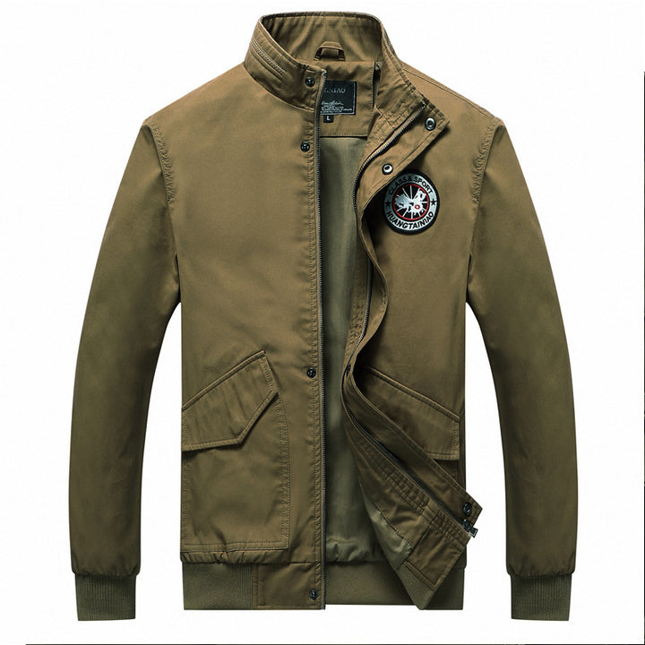 Herren Übergangsjacke im Field‑Bomber‑Mix mit Stehkragen und Multifunktions‑Pattentaschen Drune