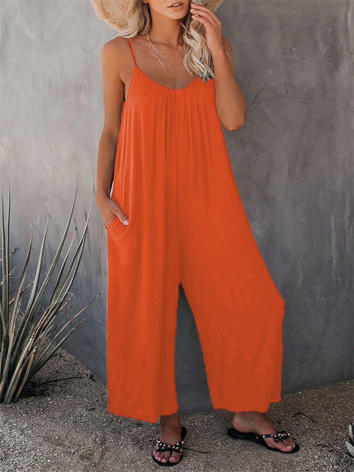 Damen Lässiger Jumpsuit mit weitem Schnitt und praktischen Taschen Drune