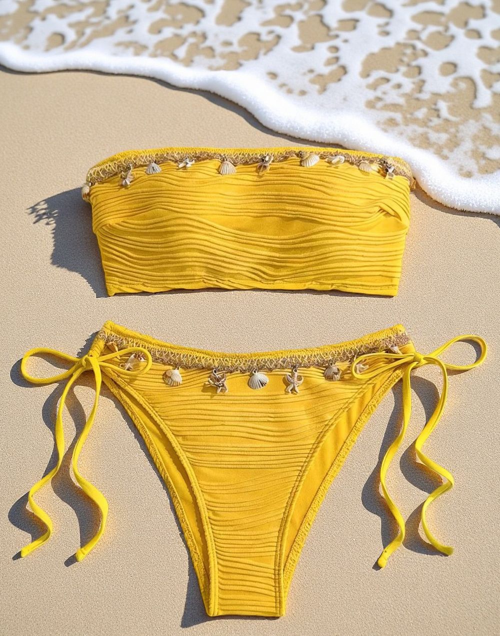 Damen Bandeau-Bikini mit raffinierten Muschel-Details Drune