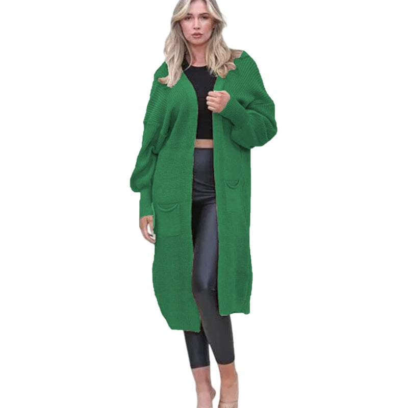 Damen Grobstrick-Cardigan mit offenen Taschen und lässigem Design Drune