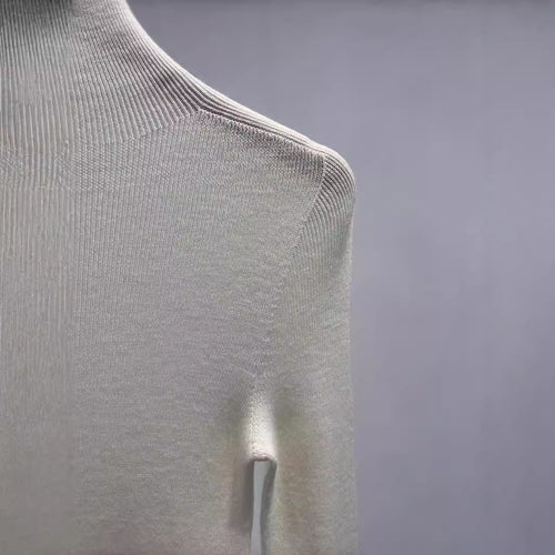 Damen weicher strukturierter Strickpullover Drune