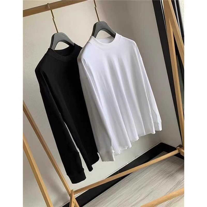 Damen lässiges Langarmshirt mit hochgeschlossenem Stehkragen Drune