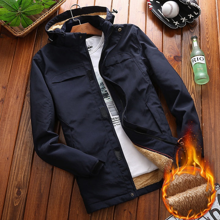 Herren nan wind- und wasserabweisende Parka‑Fieldjacke mit abnehmbarer Kapuze und Sherpa Futter Drune