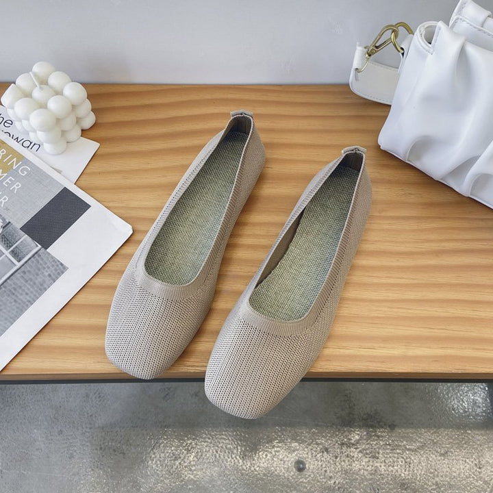 Damen atmungsaktive Ballerinas aus flexiblem Stoff Drune