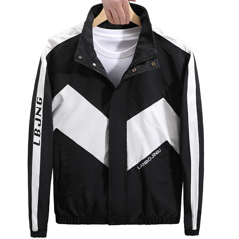 Herren Sportliche Übergangsjacke mit hohem Kragen und modernen geometrischen Akzenten Drune