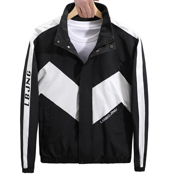Herren Sportliche Übergangsjacke mit hohem Kragen und modernen geometrischen Akzenten Drune