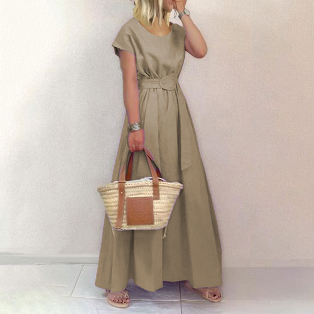 Drune | Gürtel-Swing-Maxi-Kleid mit Plus-Size-Option