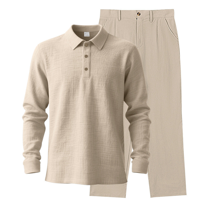 Herren modischer Zweiteiler mit Poloshirt und bequemen Bund Drune