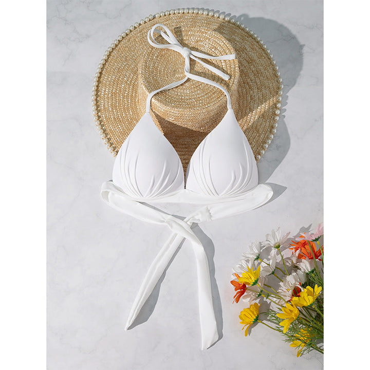 Damen Triangel-Bikini-Oberteil mit verstellbarem Halter und elegantem Wickeldetail Drune