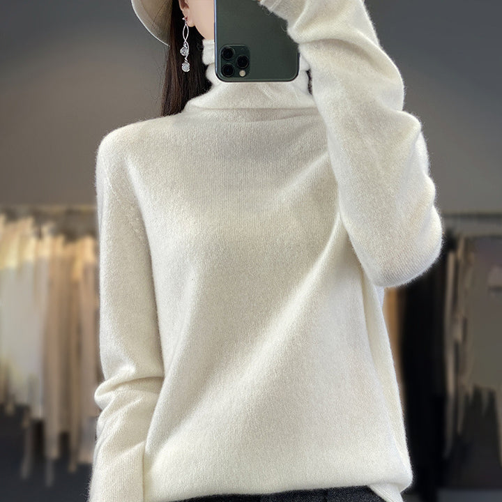 Damen Weicher Feinstrick-Rollkragenpullover mit kaschmirähnlicher Haptik und verlängerten Bündchen Drune