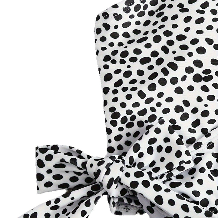 Damen Wickel-Bikini-Set mit hohem Bund und eleganten Polka Dots Drune