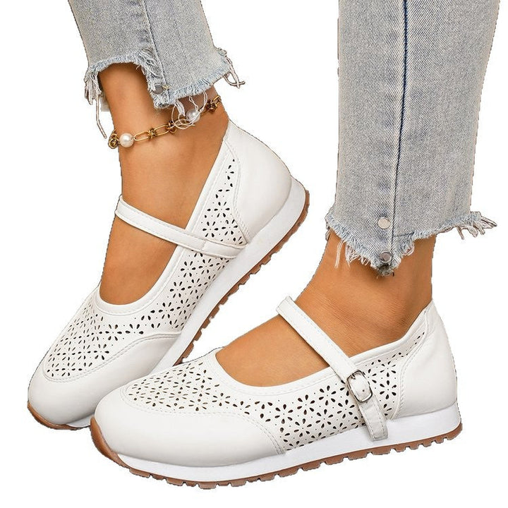 Damen Atmungsaktive Ballerinas mit dekorativer Perforation Drune