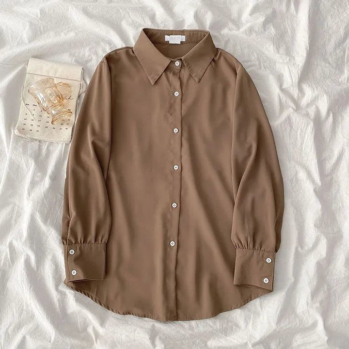 Damen elegante Bluse mit voluminösen Ärmeln Drune