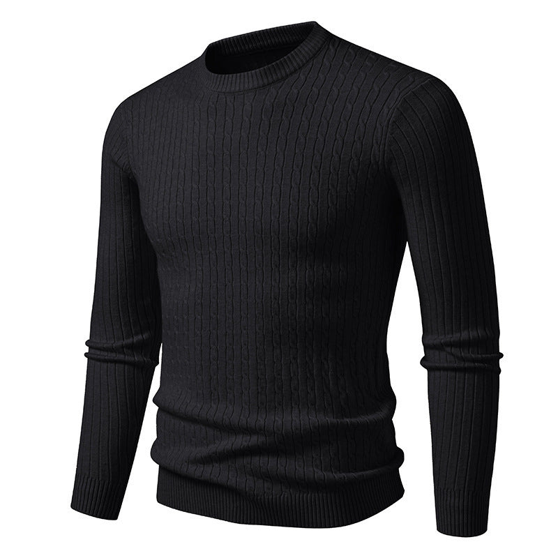Herren modischer Strickpullover mit feinem Zopfmuster Drune