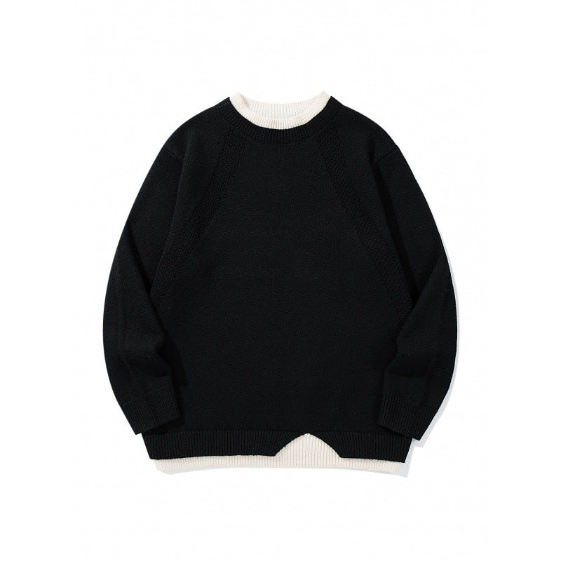 Unisex Feinstrickpullover mit Raglannaht und dreieckigem Saumbesatz Drune