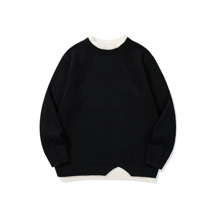 Unisex Feinstrickpullover mit Raglannaht und dreieckigem Saumbesatz Drune