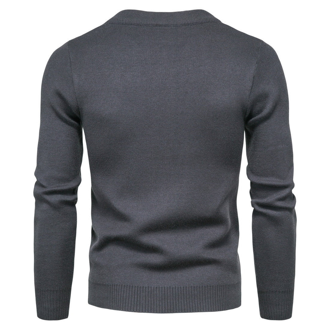Herren stylische Strickjacke mit modernem Zipper und hohem Kragen Drune