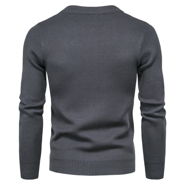Herren stylische Strickjacke mit modernem Zipper und hohem Kragen Drune