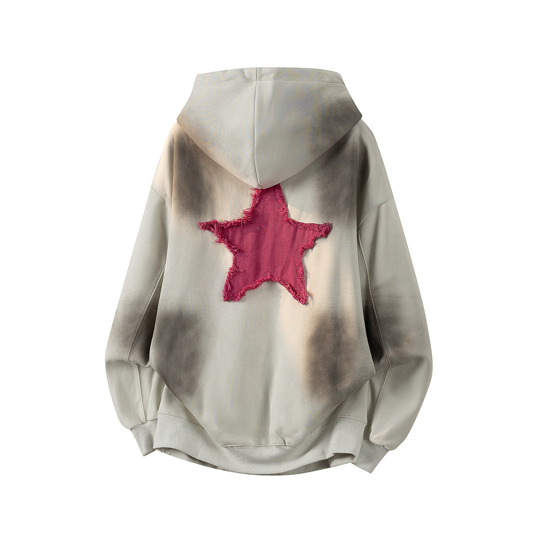Unisex Oversize Kapuzenpullover mit handschriftlichem Grafik-Print, Kängurutasche & geripptem Saum Drune