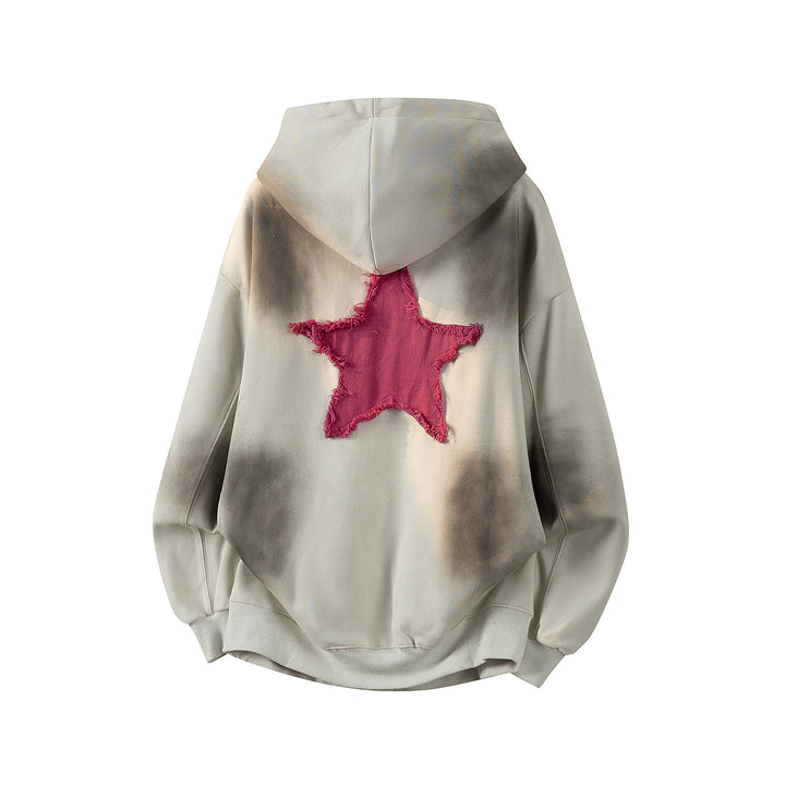 Unisex Oversize Kapuzenpullover mit handschriftlichem Grafik-Print, Kängurutasche & geripptem Saum Drune