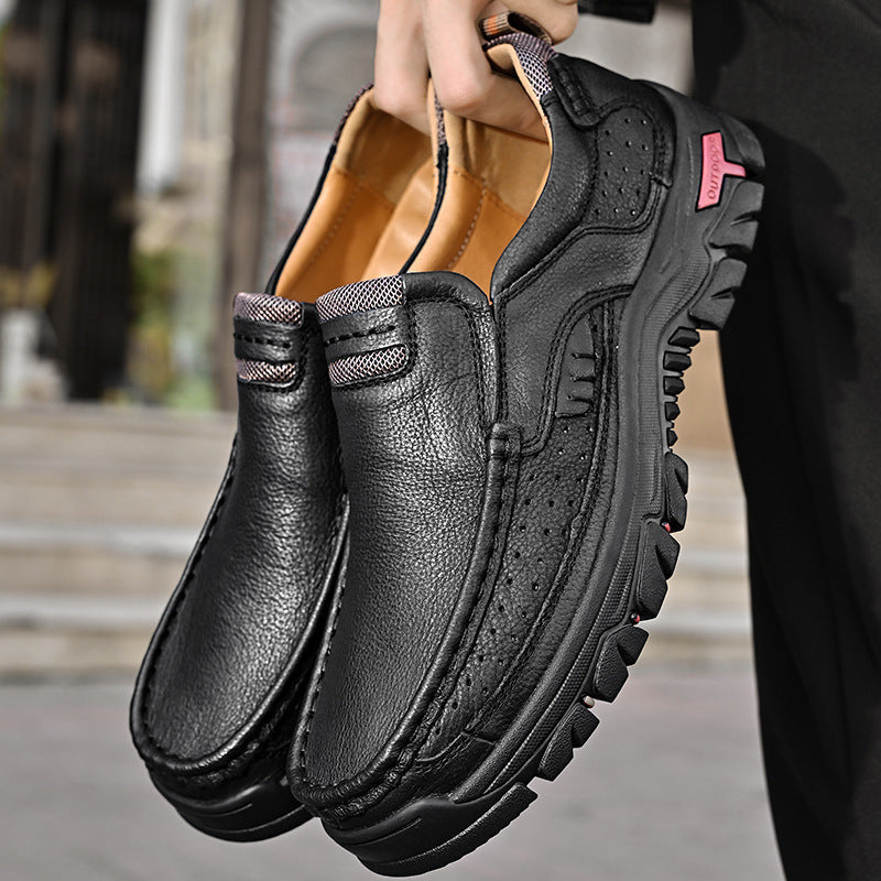 Herren Premium-Leder Mokassins mit rutschfester Laufsohle Drune