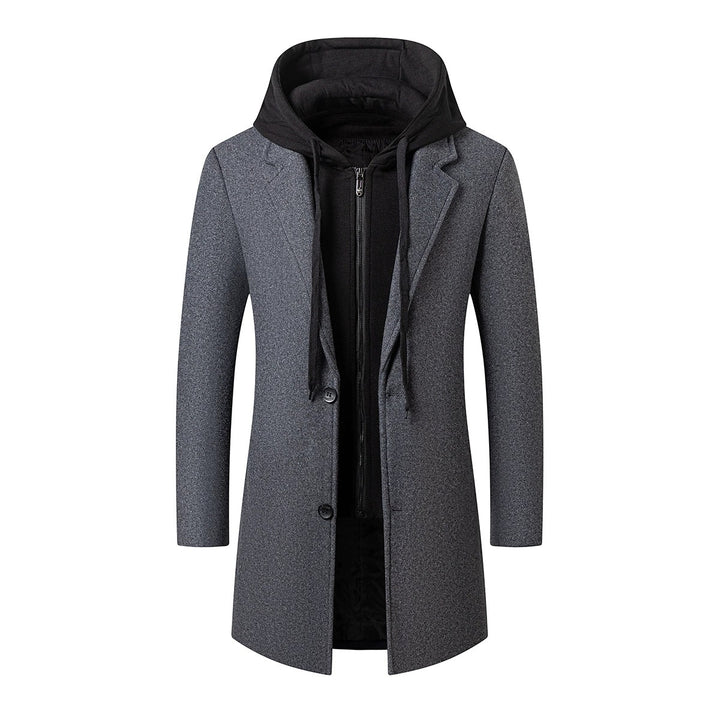 Herren Mantel mit integrierter Kapuzen-Innenjacke und schlanker Silhouette Drune