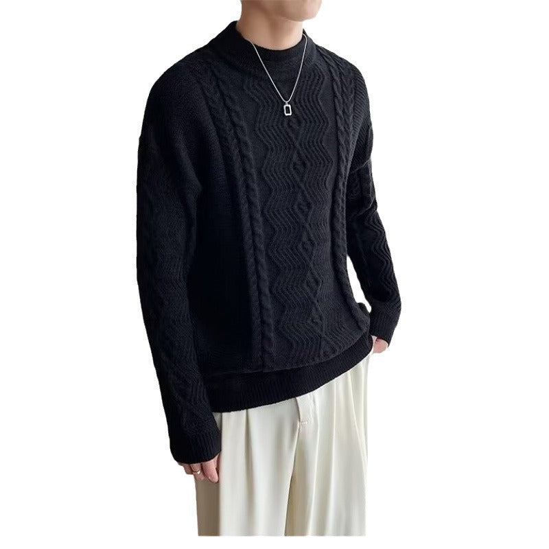 Herren Grobstrickpullover mit modernen Zopfmuster Drune
