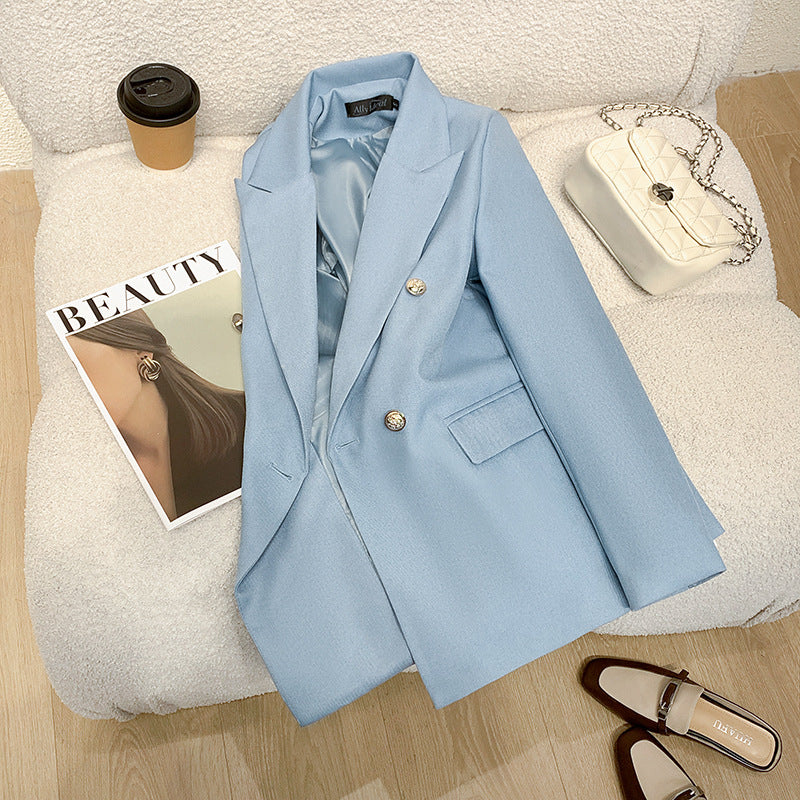 Damen Eleganter Doppelreihiger Blazer Drune