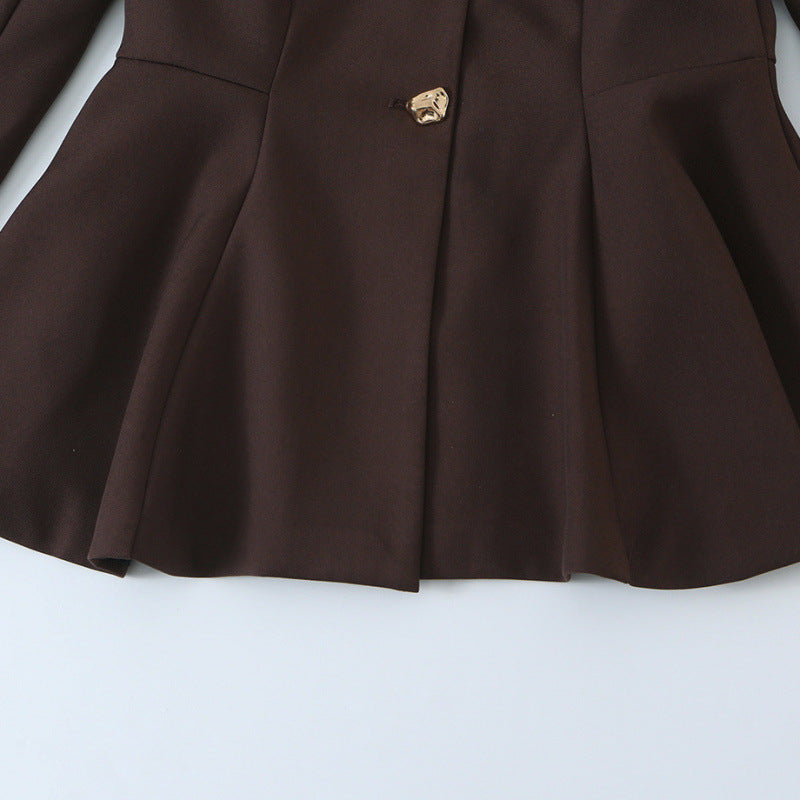 Damen Taillierter Blazer mit Schößchen, Reverskragen und Wiener Nähten Drune