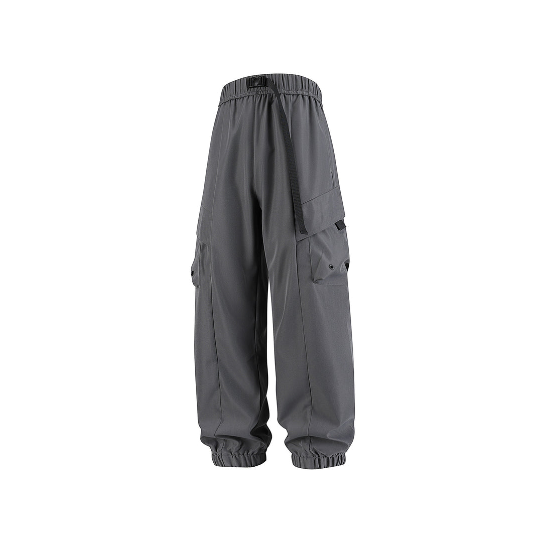 Herren Weite Cargo-Joggerhose mit elastischem Tunnelzugbund, Mehrfachklappentaschen und gerippten Knöcheln Drune