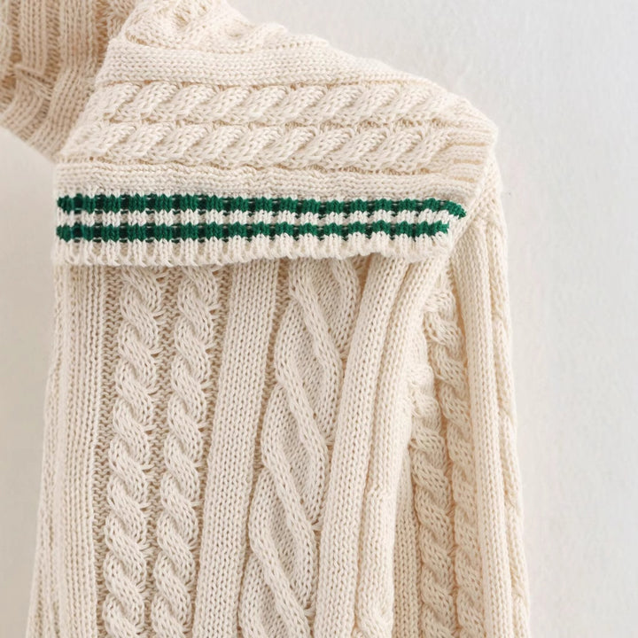 Damen Strickpullover mit klassischem Stehkragen und zeitlosem Zopfmuster Drune
