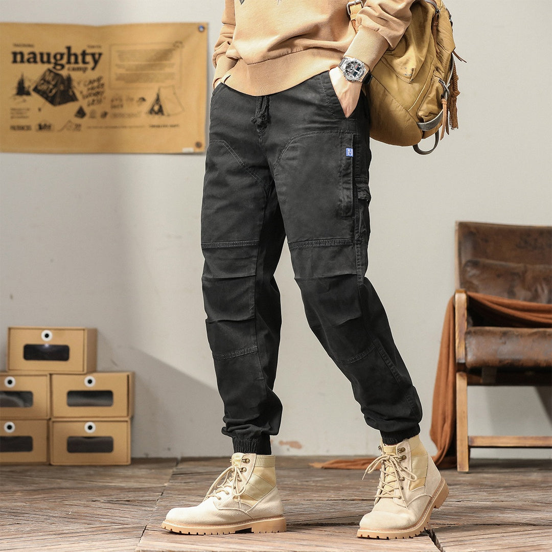 Herren Cargo-Joggerhose mit Tunnelzug, elastischen Bündchen und verstärkten Kniepartien Drune