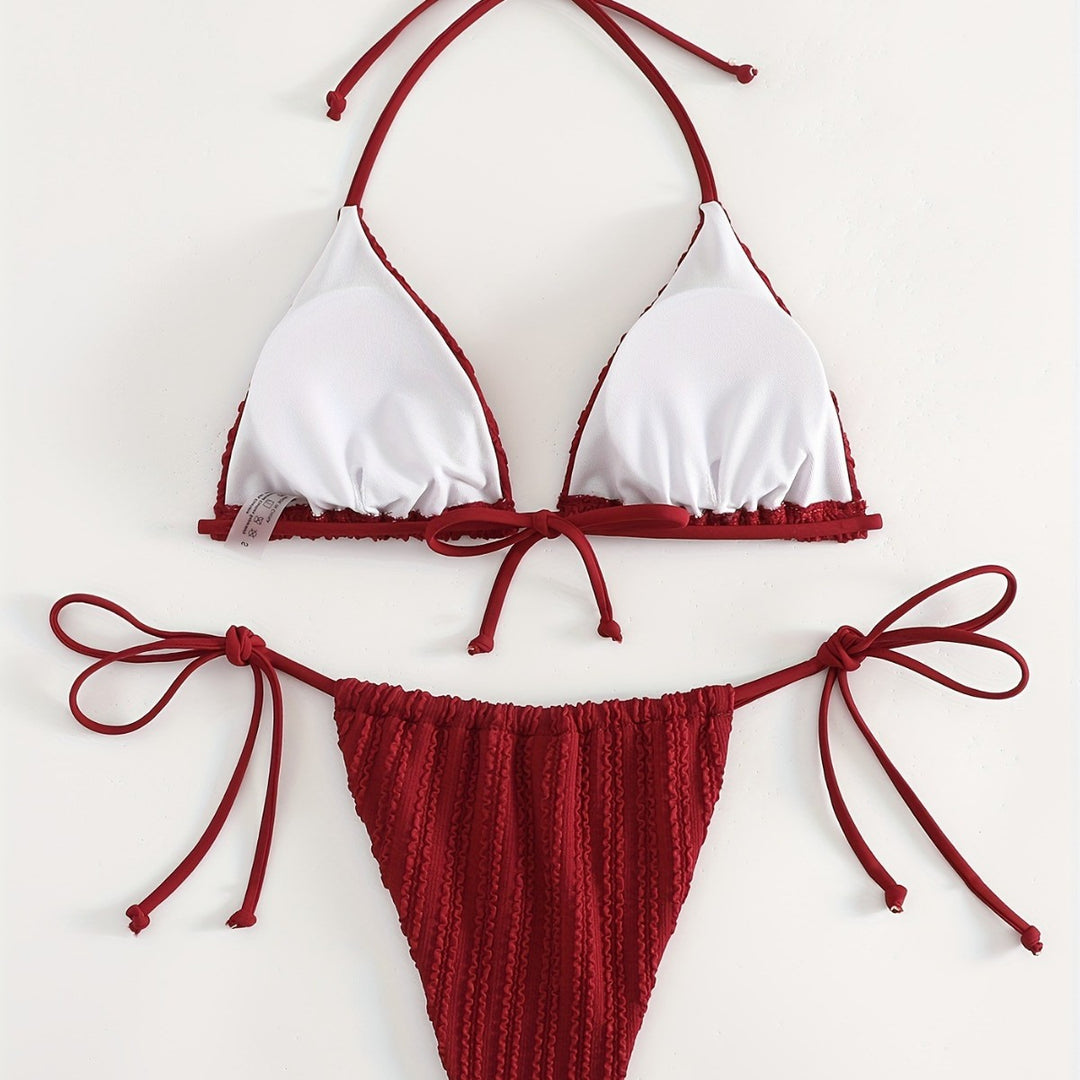 Damen Triangel-Bikini mit raffinierten Rüschen Drune