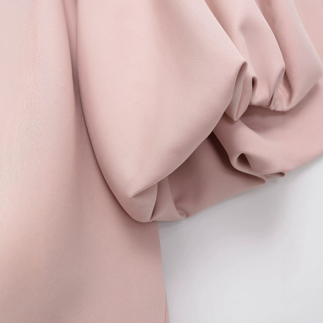 Damen Voluminöse Cropped Cape‑Jacke mit Ballonärmeln und Reißverschluss Drune
