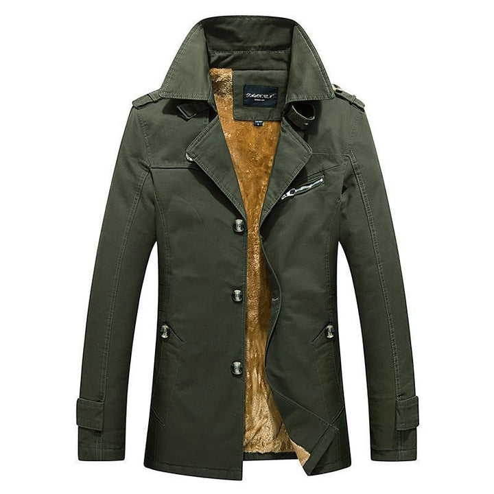 Herren Manteljacke im Trench-Peacoat-Mix mit Sherpa-Futter Drune