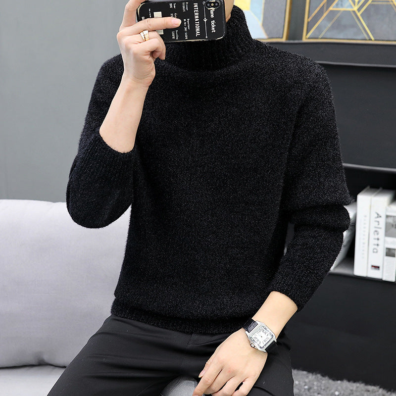 Herren Rollkragenpullover aus Bouclé-Feinstrick mit gerippten Bündchen Drune