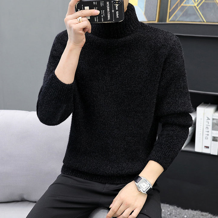 Herren Rollkragenpullover aus Bouclé-Feinstrick mit gerippten Bündchen Drune