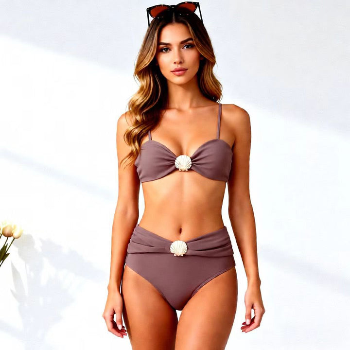 Damen Zweiteiler-Bikini mit raffinierten Rüschen und Muschel-Detail Drune