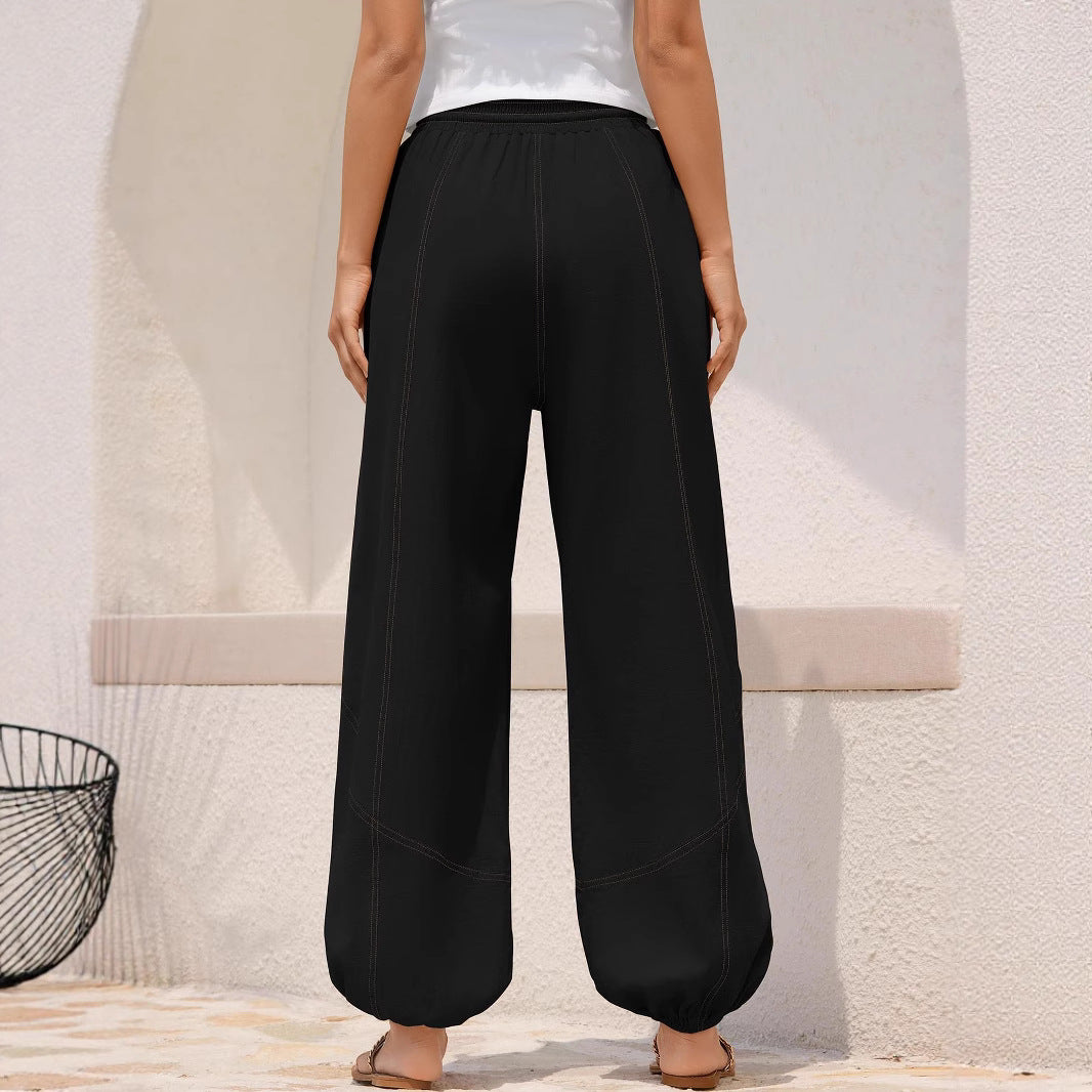 Damen Lässige Weitbein-Hose mit praktischen Taschen Drune