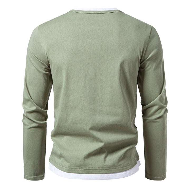 Herren Langarmshirt mit Schlitzkragen und schmaler Komfort-Passform Drune