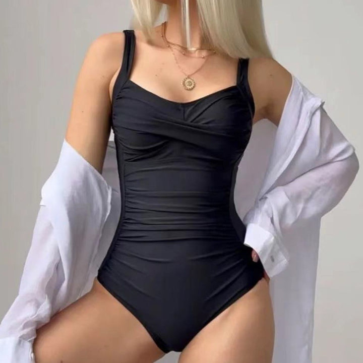 Damen Einteiliger Badeanzug mit raffiniertem Rüschendesign Drune