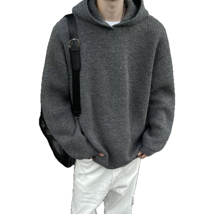 Herren Grobstrickpullover mit Hoodie Drune