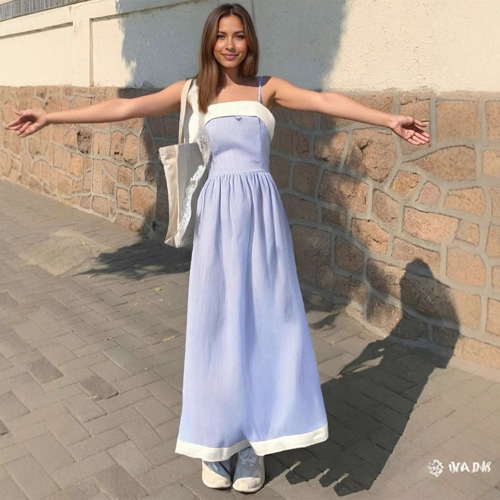 Damen Maxikleid mit feinen Streifen und elegantem Schnitt Drune