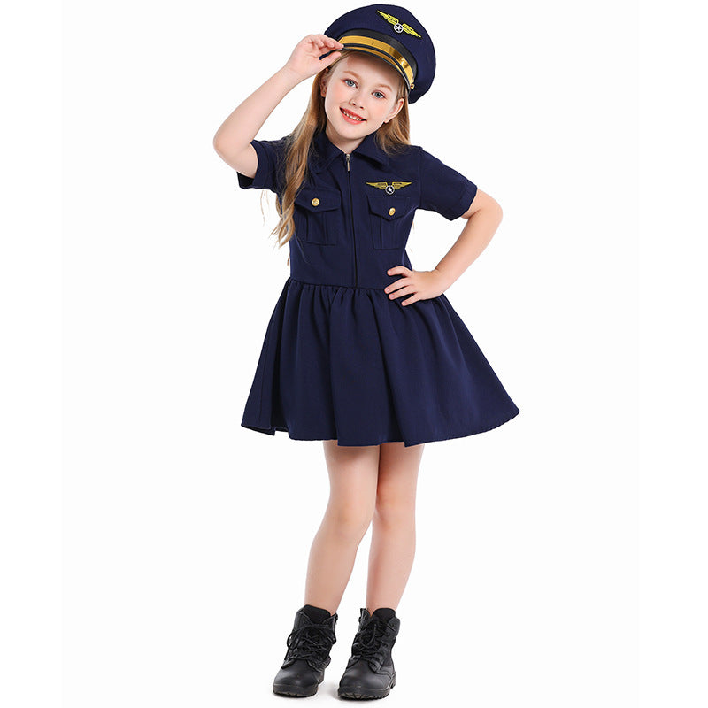 Mädchen Pilotinnenkleid mit schickem Schnitt und detailreichem Zubehör Drune