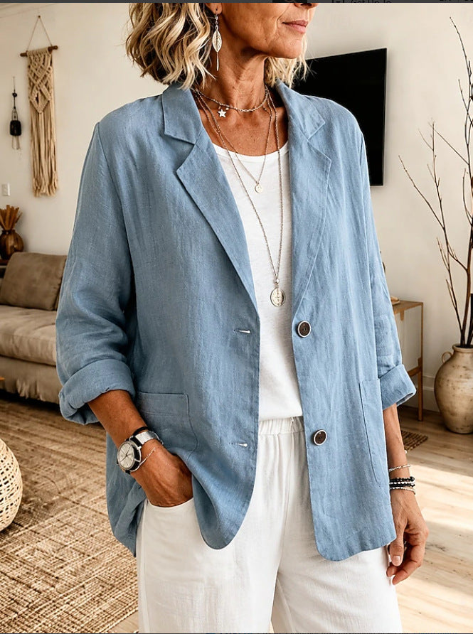 Damen Leichte und elegante Leinenjacke Drune