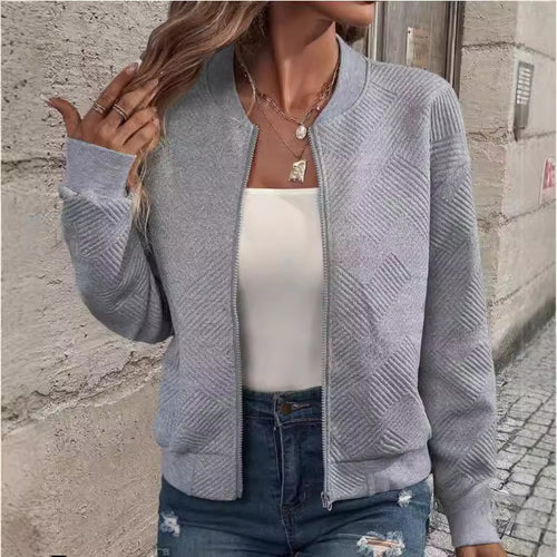 Damen sportliche Bomberjacke mit strukturiertem Design und praktischen Taschen Drune